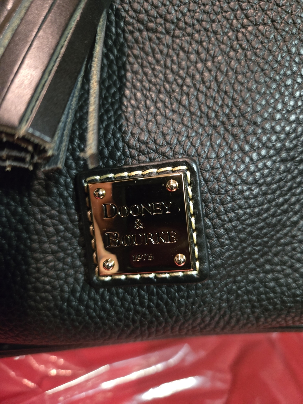 Dooney & Bourke Black Pebbled Leather Drawstring Backpack. Like New!🌻 - Picture 3 of 12